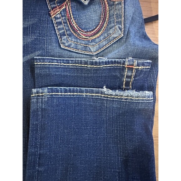 True Religion Women’s Rainbow Billy Jeans 28/30 Distressed Flap Pockets - Picture 5 of 13
